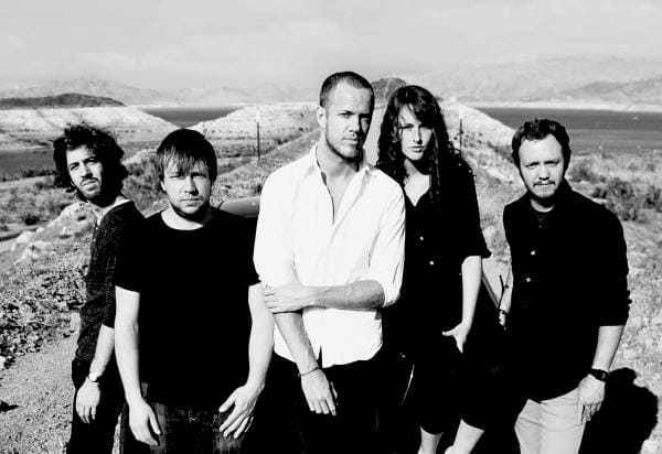 Imagine Dragons black and white photo of five male band members