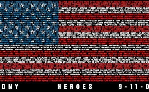 This American Flag has every name of all 343 FIREFIGHTERS that made the ultimate sacrifice on 9-11-2001