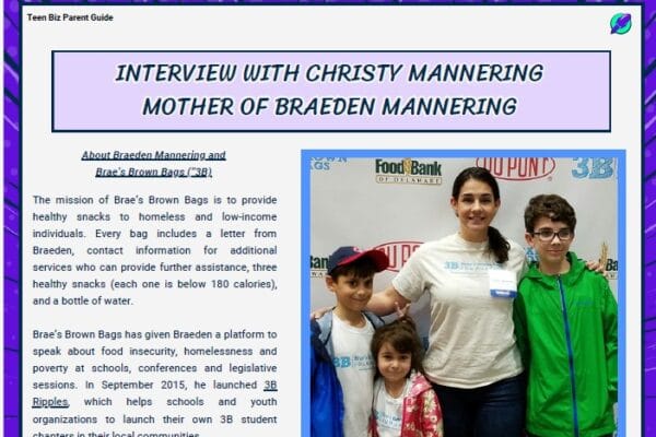 Christy and Braeden Mannering featured in Teen Biz Parent Guide Book