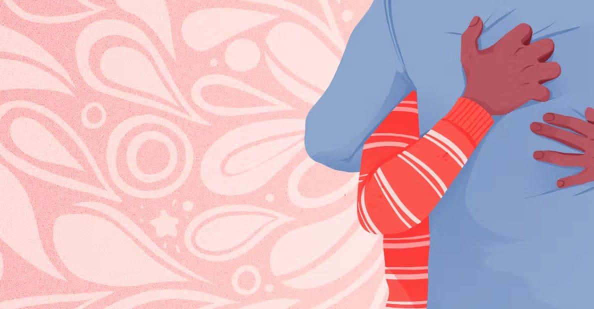 illustration of two people hugging