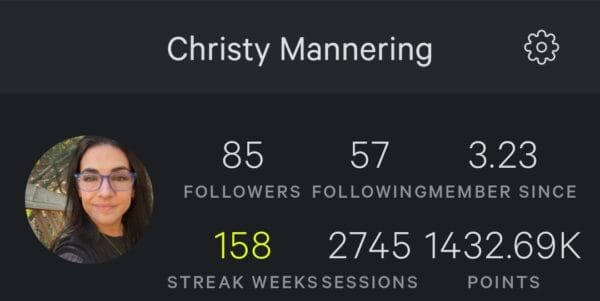 158 week streak meeting my fitness goals