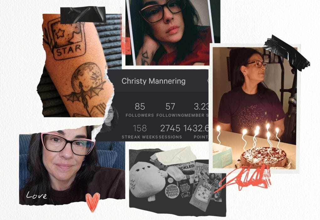 collage grid of birthday photos and selfies