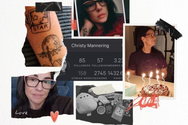 collage grid of birthday photos and selfies