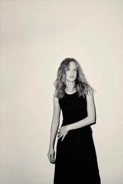 Black and white studio photo of Isobel Waller-Bridge